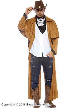 Cowboy, costume coat, faux suede, back slit